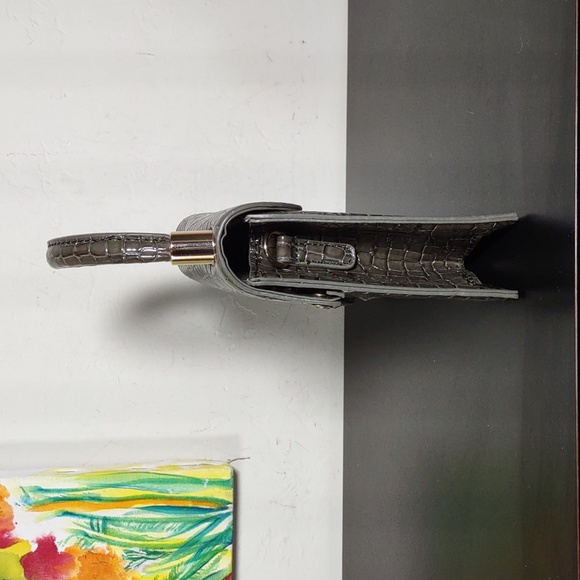 Croc Embossed Faux Leather Mini Satchel - Picture 3 of 7